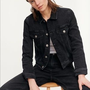 Fully lined shearling denim jacket